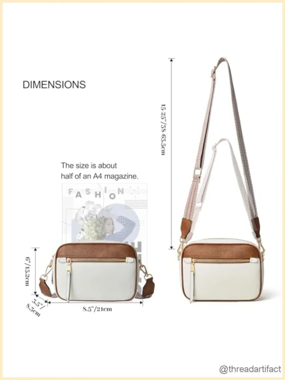Small Crossbody Bag for Women Triple Pockets Vegan Leather Shoulder Camera Purse